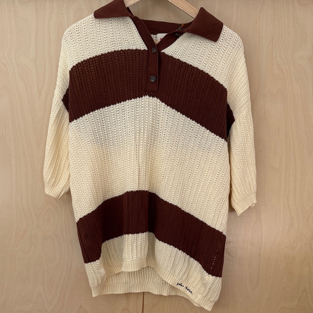 Bobo Choses Cream and Brown Knit Top